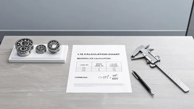 Bearing engineer reviewing L10 calculation notes